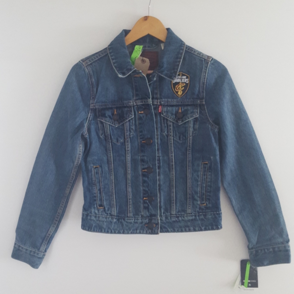 Levi's NBA XS Cleveland Cavaliers blue denim jeans trucker jacket